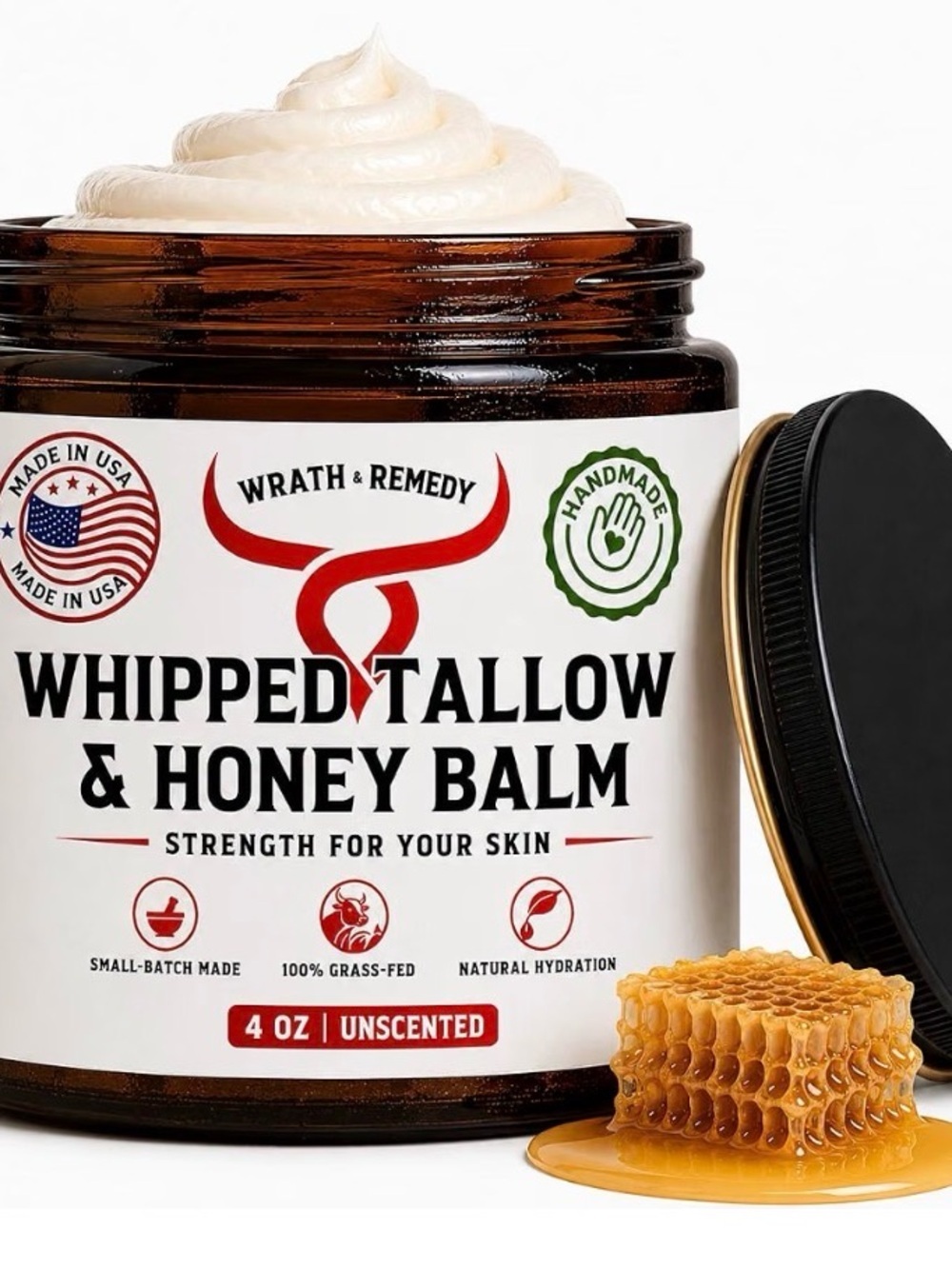 Whipped Tallow & Honey Balm - Unscented (Cream)